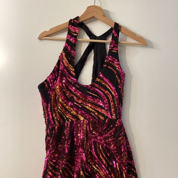 Halpern Sequined One Shoulder Tulle  Mini dress - Picture 7 of 16